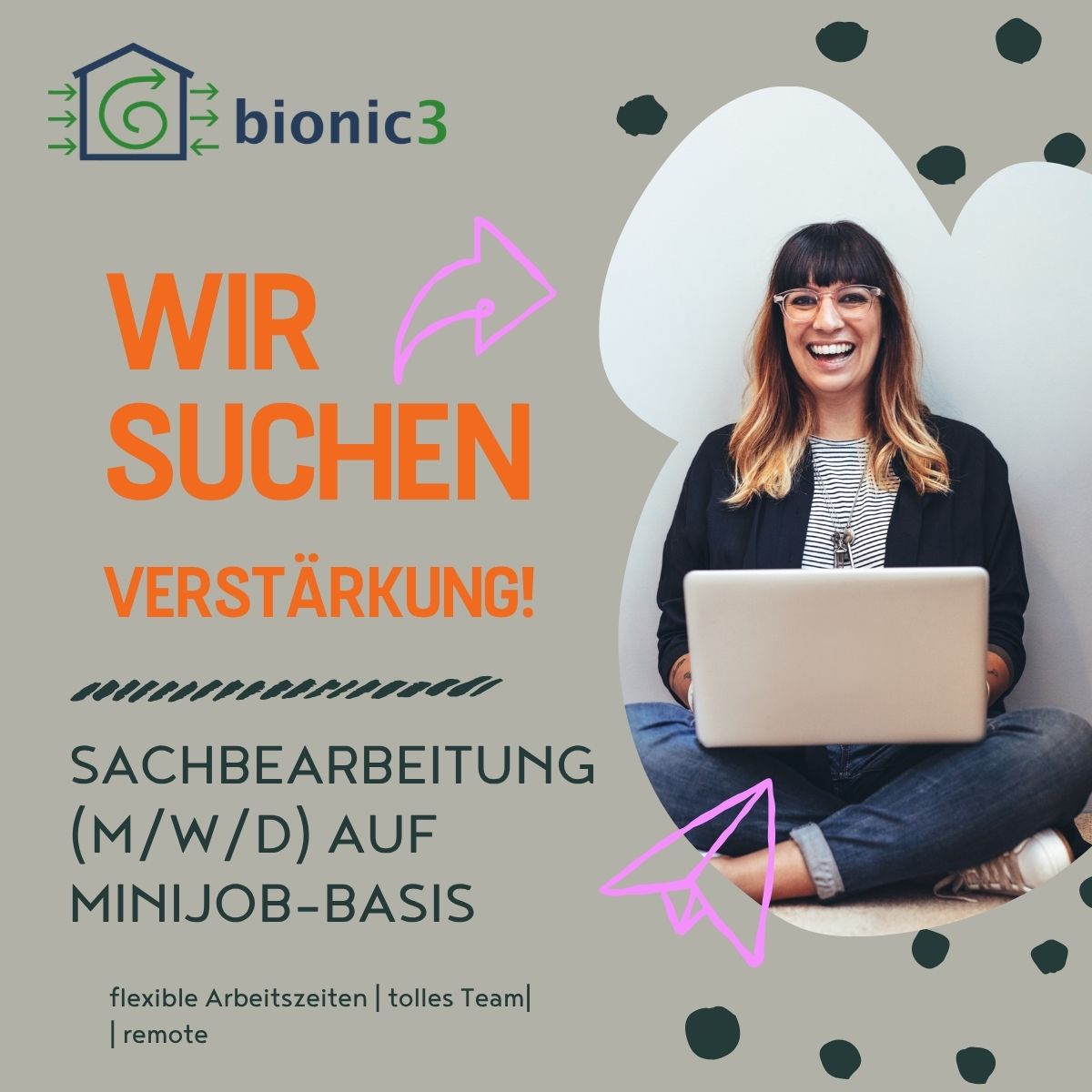 Sachbearbeitung (m/w/d) auf Minijob-Basis bei bionic3 GmbH