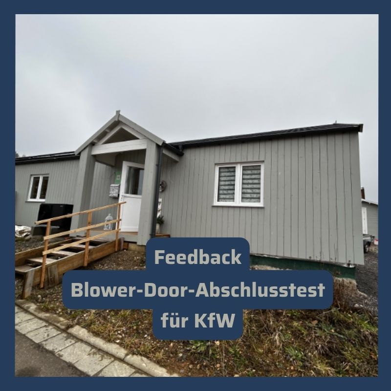 Blower-Door-Test zur Überprüfung der Luftdichtheit eines Wohngebäudes